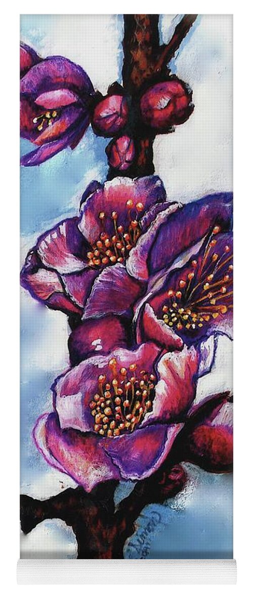 Floral Painting Yoga Mat featuring the painting Mei by Linda Simon