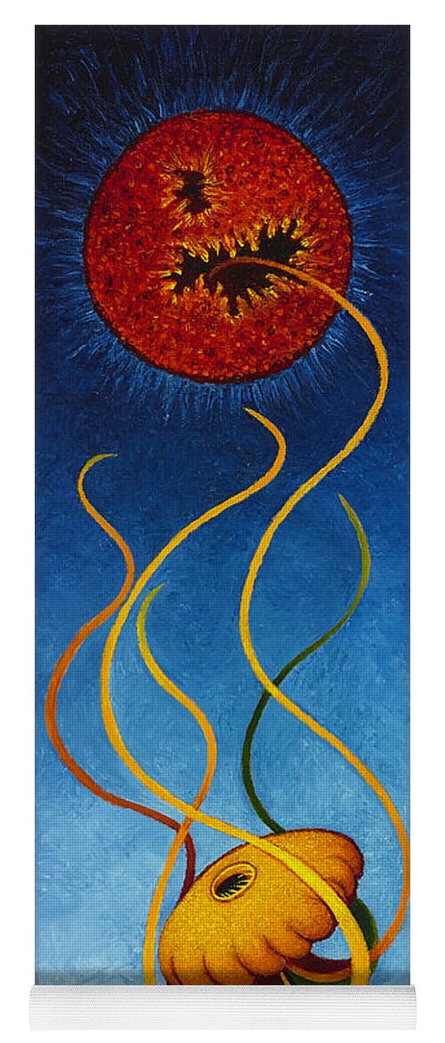 Sun Yoga Mat featuring the painting Messenger by KarenElizabeth Balon