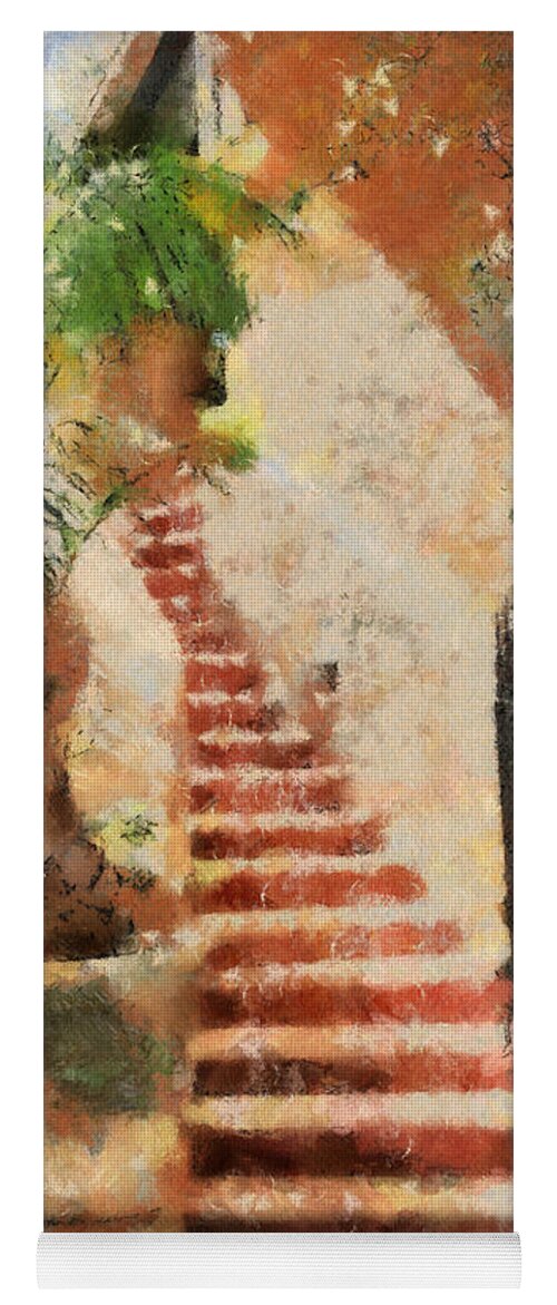 Stairs Yoga Mat featuring the digital art Mexican Impression by Teresa Zieba