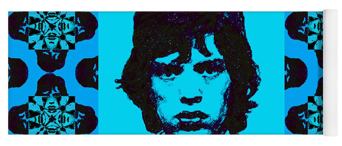 Mick Jaggar Yoga Mat featuring the photograph Mick Jagger Abstract Window p168 by Wingsdomain Art and Photography