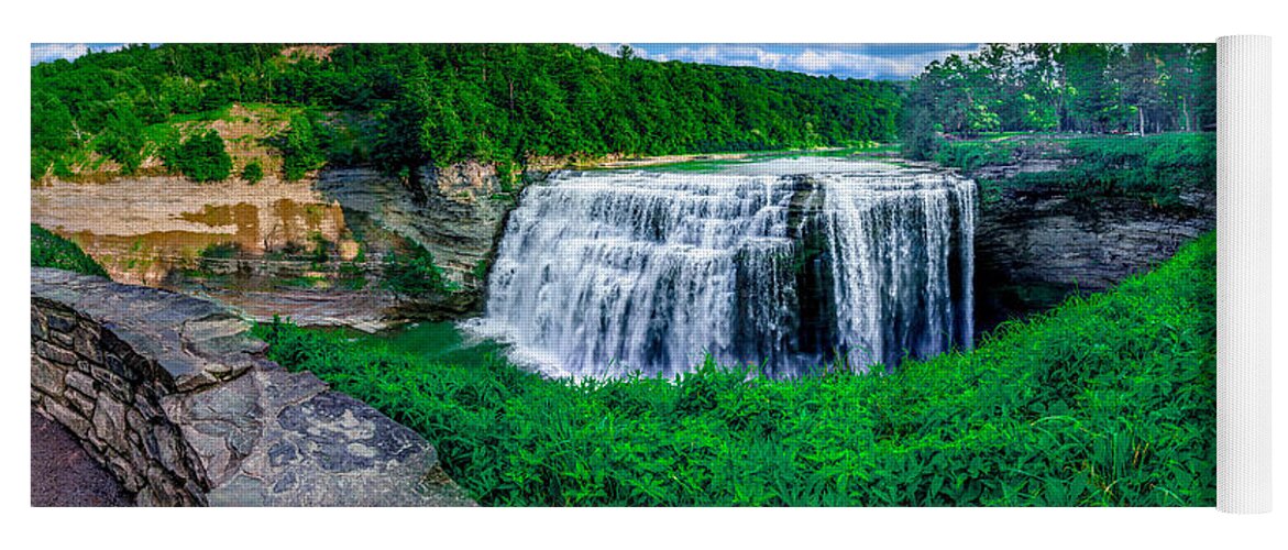 Middle Falls Yoga Mat featuring the photograph Middle Falls Overlook by Rick Bartrand