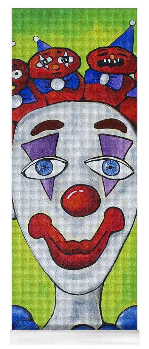 Circus Yoga Mat featuring the painting Miss.Curly Clown by Patricia Arroyo