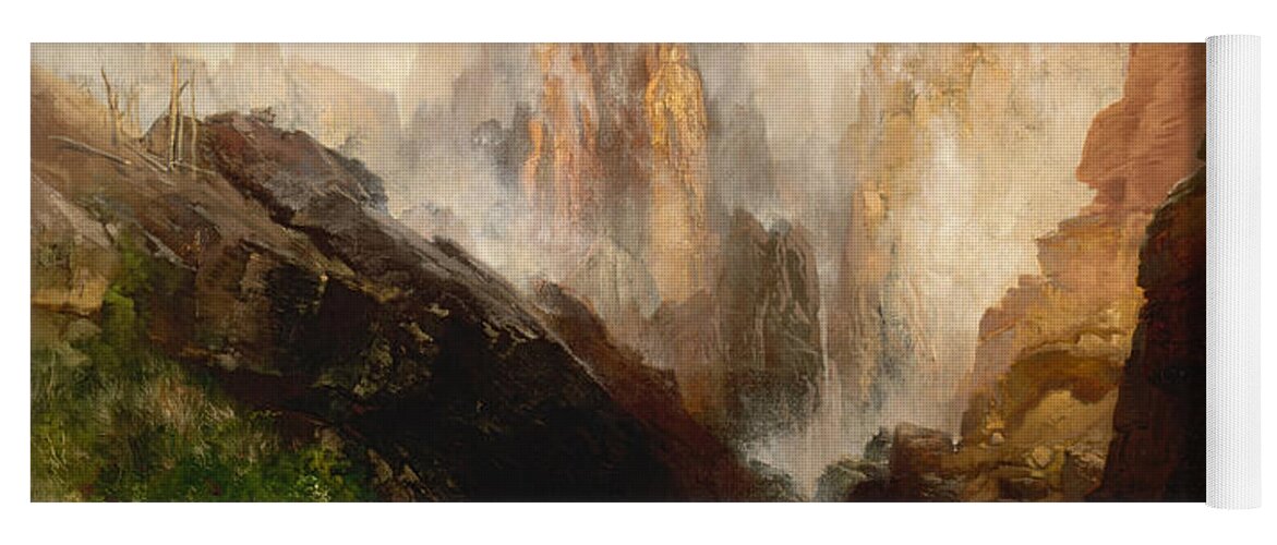 Thomas Moran Yoga Mat featuring the painting Mist in Kanab Canyon Utah by Thomas Moran