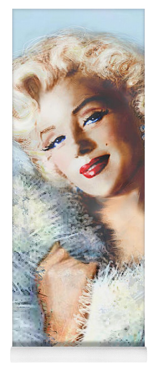 Marilyn Monroe Yoga Mat featuring the painting MM 126 d 4 auf A4 by Theo Danella