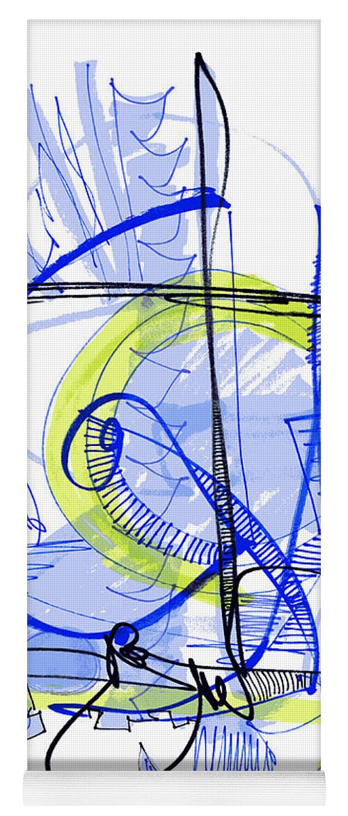 Modern Drawing Yoga Mat featuring the drawing Modern Drawing Sixty-Eight by Lynne Taetzsch