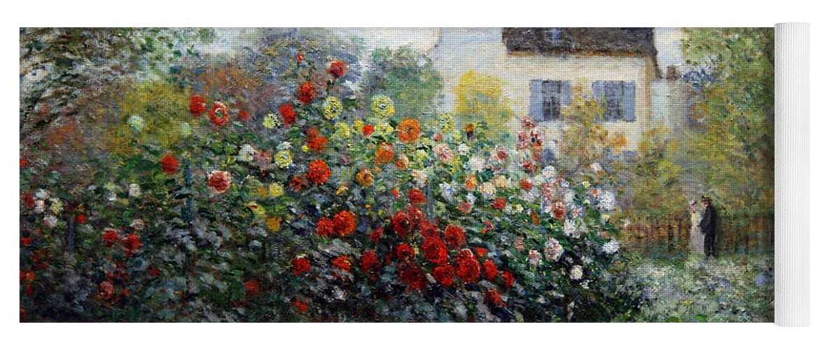 The Artist's Garden In Argenteuil Yoga Mat featuring the photograph Monet's The Artist's Garden In Argenteuil -- A Corner Of The Garden With Dahlias by Cora Wandel