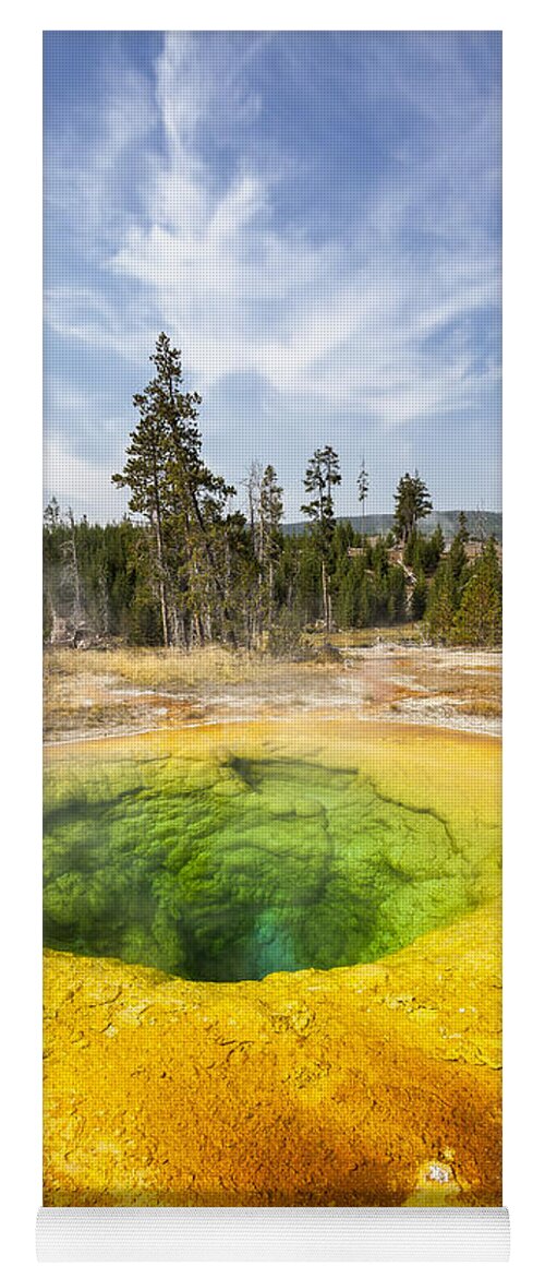 Yellowstone National Park Yoga Mat featuring the photograph Morning Glory Pool in Yellowstone National Park by Bryan Mullennix