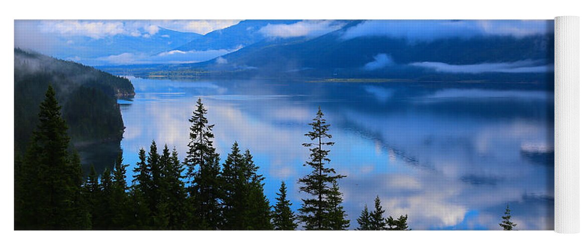 Upper Arrow Lake Yoga Mat featuring the photograph Morning Mist Rising by Marty Fancy