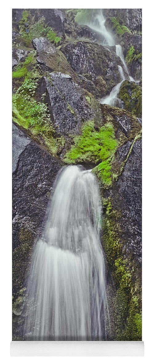 Cascade Range Yoga Mat featuring the photograph Mossy Waterfall by Jeff Goulden