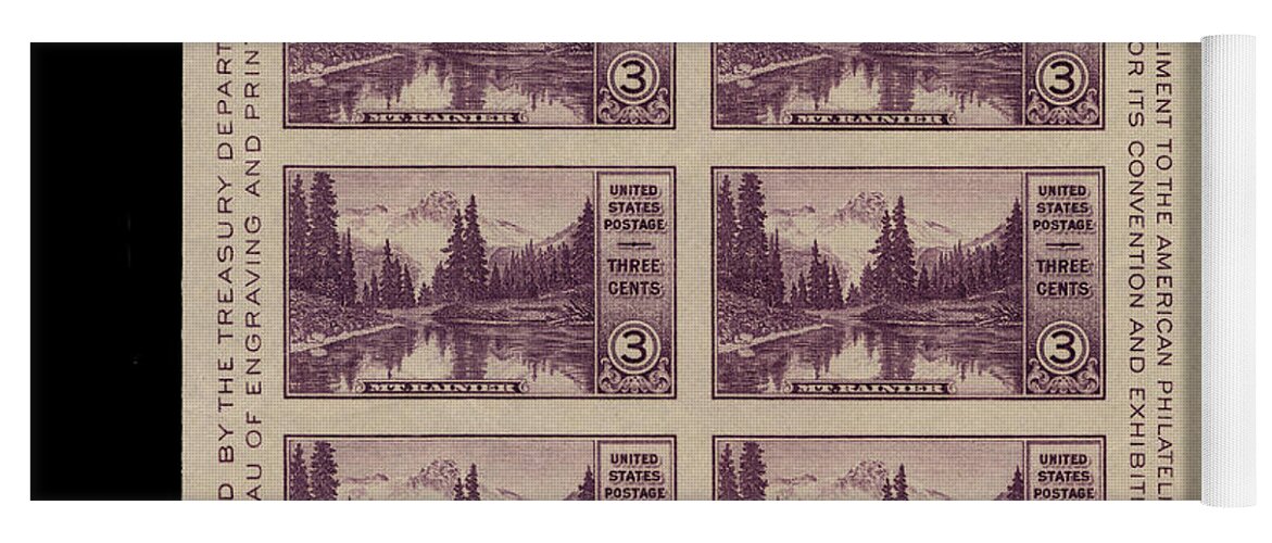 Postage Stamp Yoga Mat featuring the photograph Mount Rainier Postage Stamp by Andrew Fare