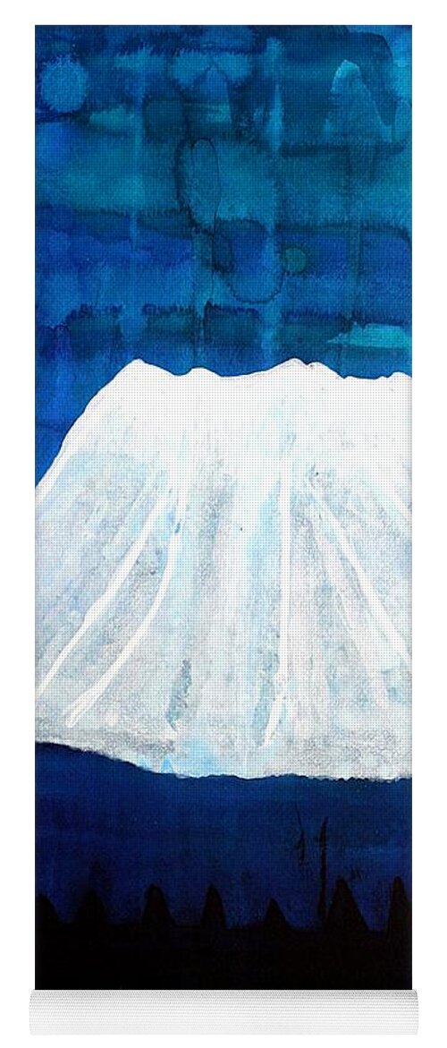 Mountain Yoga Mat featuring the painting Mount Shasta original painting by Sol Luckman