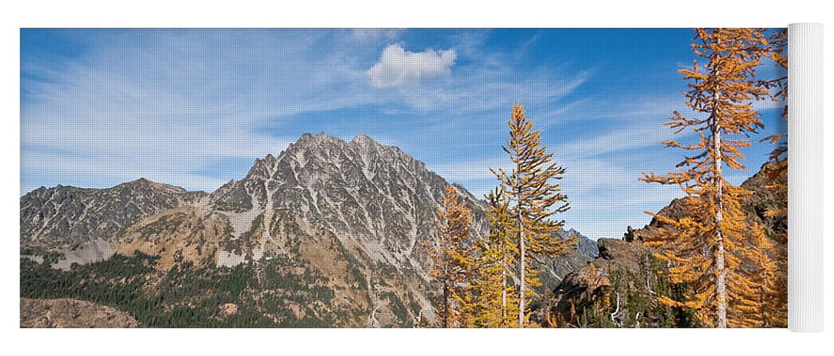 Alpine Lakes Wilderness Yoga Mat featuring the photograph Mount Stuart in the Fall by Jeff Goulden