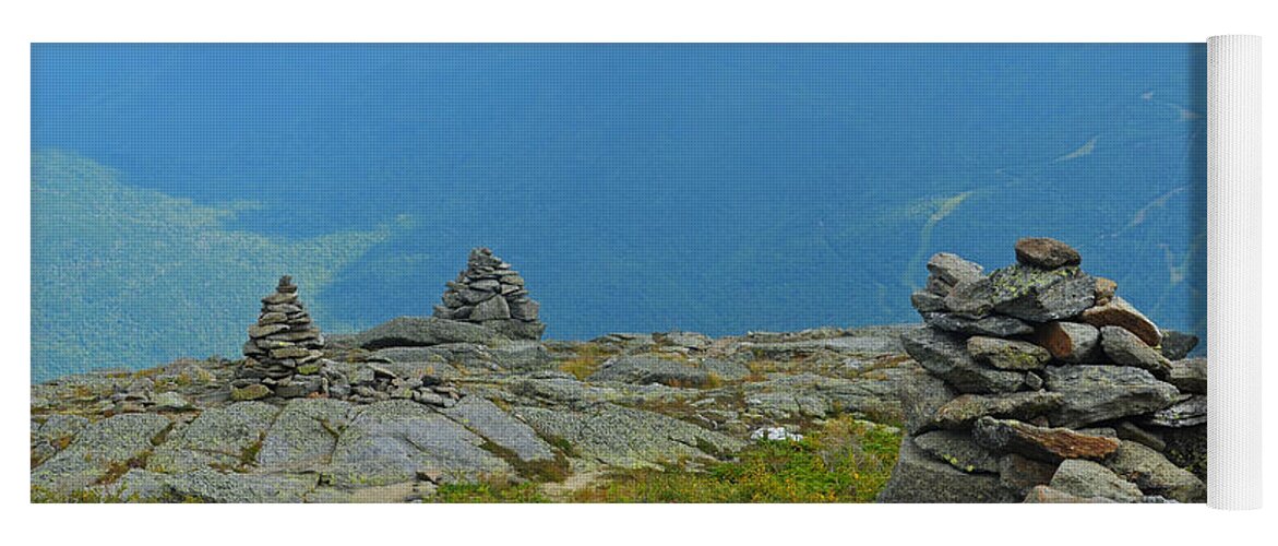 Mount Washington Yoga Mat featuring the photograph Mount Washington Rock Cairns by Toby McGuire