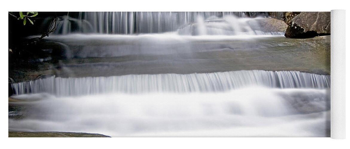 Landscape Yoga Mat featuring the photograph Mountain Waterfall by David Palmer