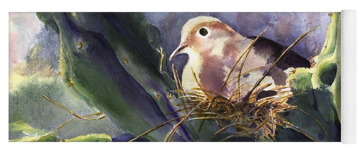 Doves Yoga Mat featuring the painting Patience is a Virtue by Maria Hunt