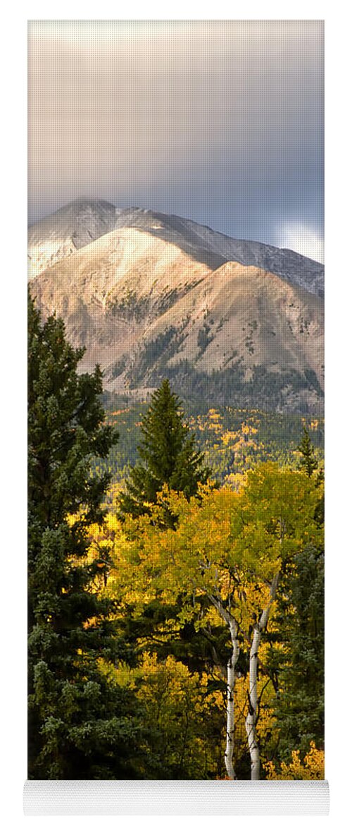 Mt Sopris Yoga Mat featuring the photograph Mt Sopris Carbondale Colorado in the Fall season by Ronda Kimbrow