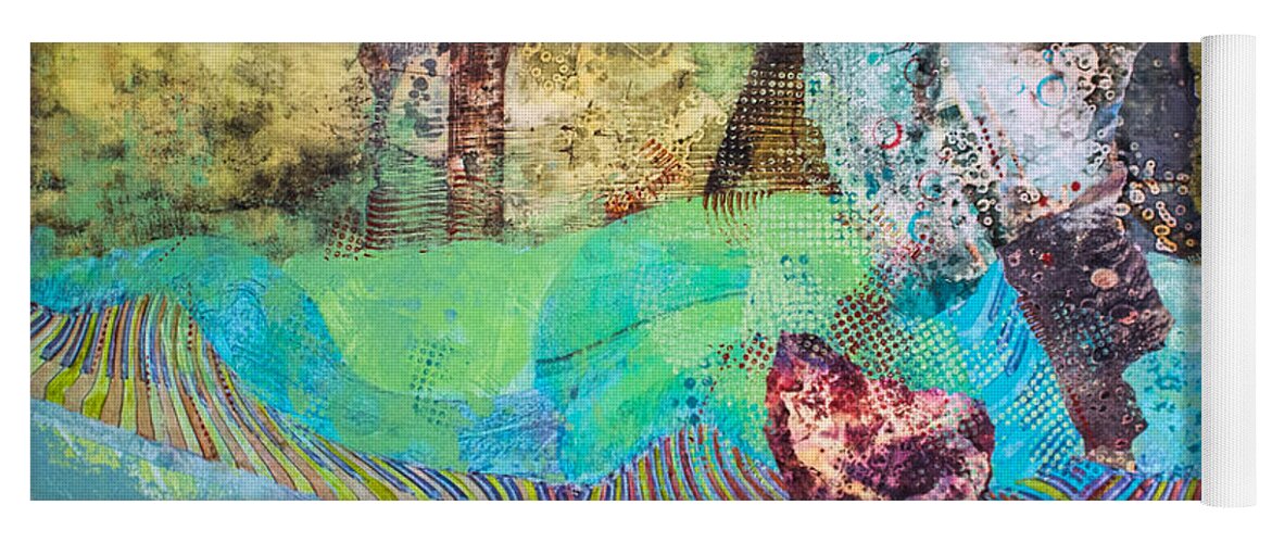 Mixed-media Yoga Mat featuring the mixed media Musical Images On My Mind by Christie Kowalski