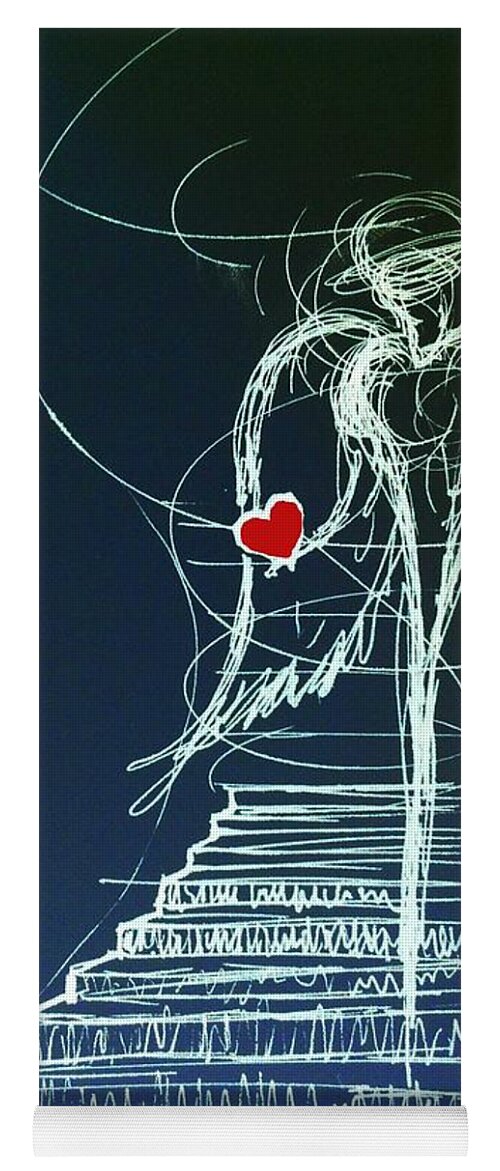 Giorgio Tuscani Yoga Mat featuring the painting My Soul awaits with Love at hand by Giorgio Tuscani