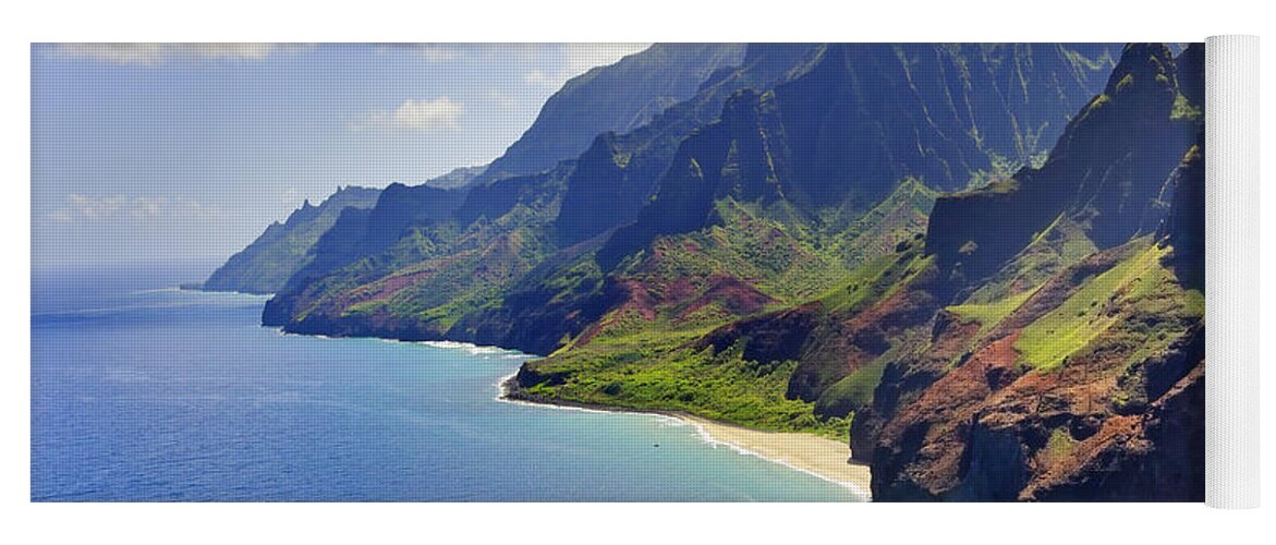 Aerial Yoga Mat featuring the photograph Na Pali Coast Aerial by M Swiet Productions