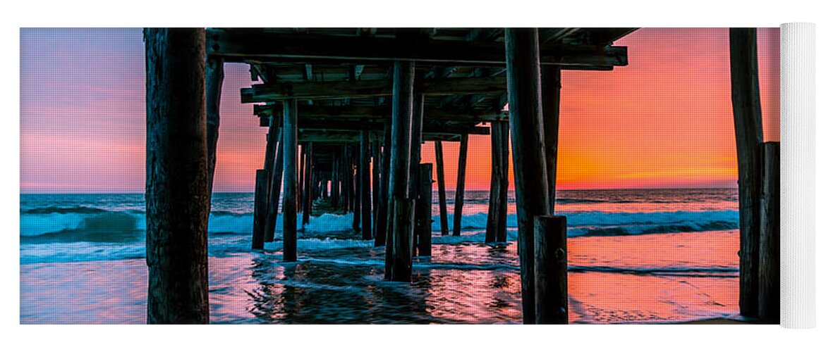 Sunrise Yoga Mat featuring the photograph Nags Head Pier by Stacy Abbott