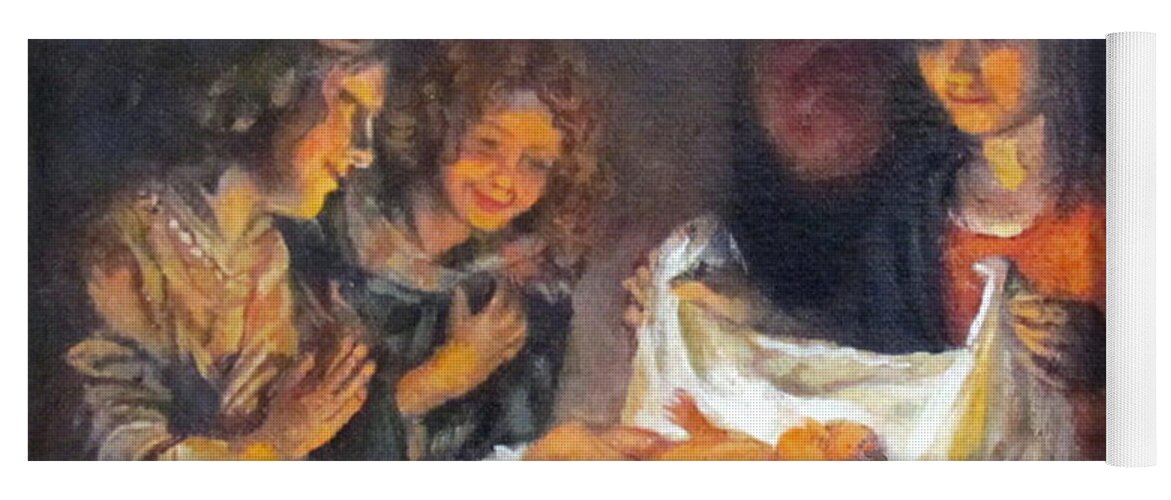 Religion Yoga Mat featuring the painting Nativity Scene Study by Donna Tucker