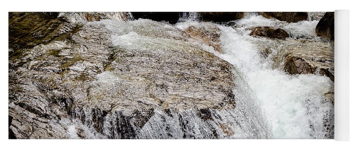 Running Water Yoga Mat featuring the photograph Backroad Waterfall by Roxy Hurtubise