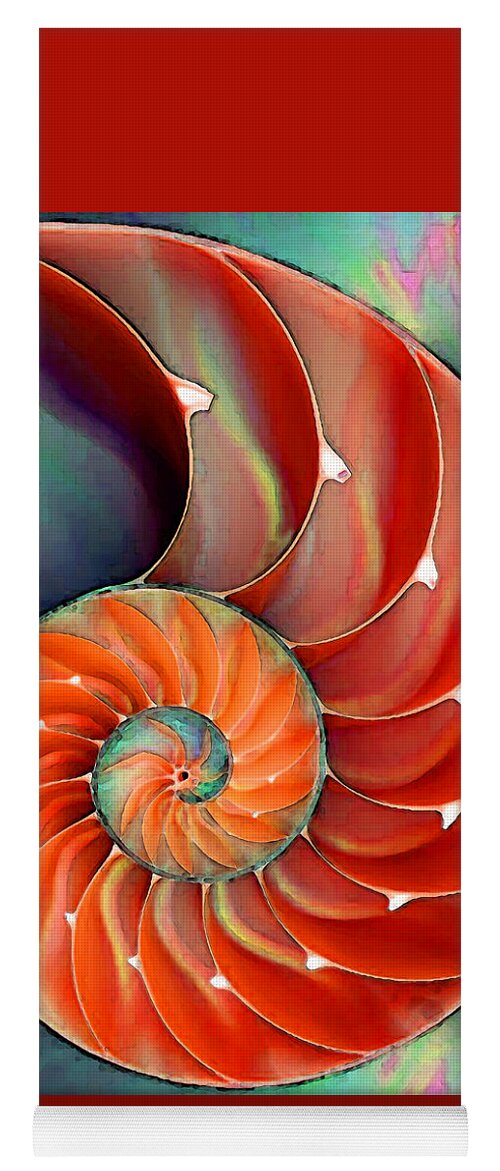 Nautilus Yoga Mat featuring the painting Nautilus Shell - Nature's Perfection by Sharon Cummings