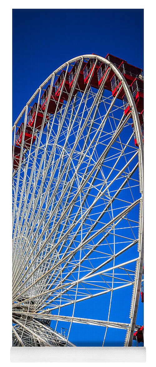 America Yoga Mat featuring the photograph Navy Pier Ferris Wheel in Chicago by Paul Velgos