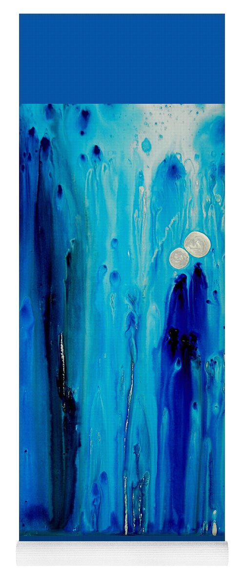 Blue Yoga Mat featuring the painting Never Alone By Sharon Cummings by Sharon Cummings