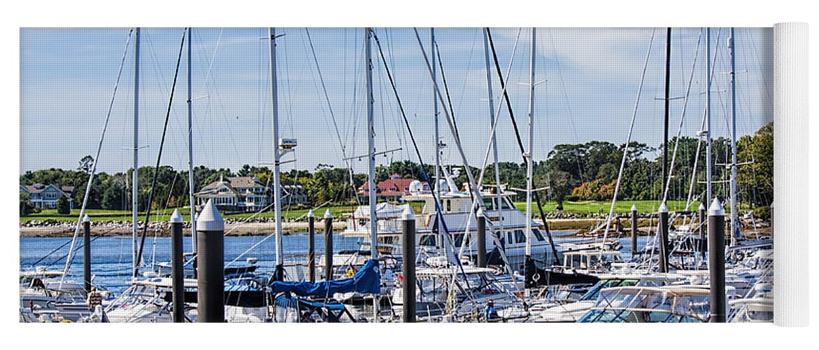 Fred Larson Yoga Mat featuring the photograph New Hampshire Marina by Fred Larson