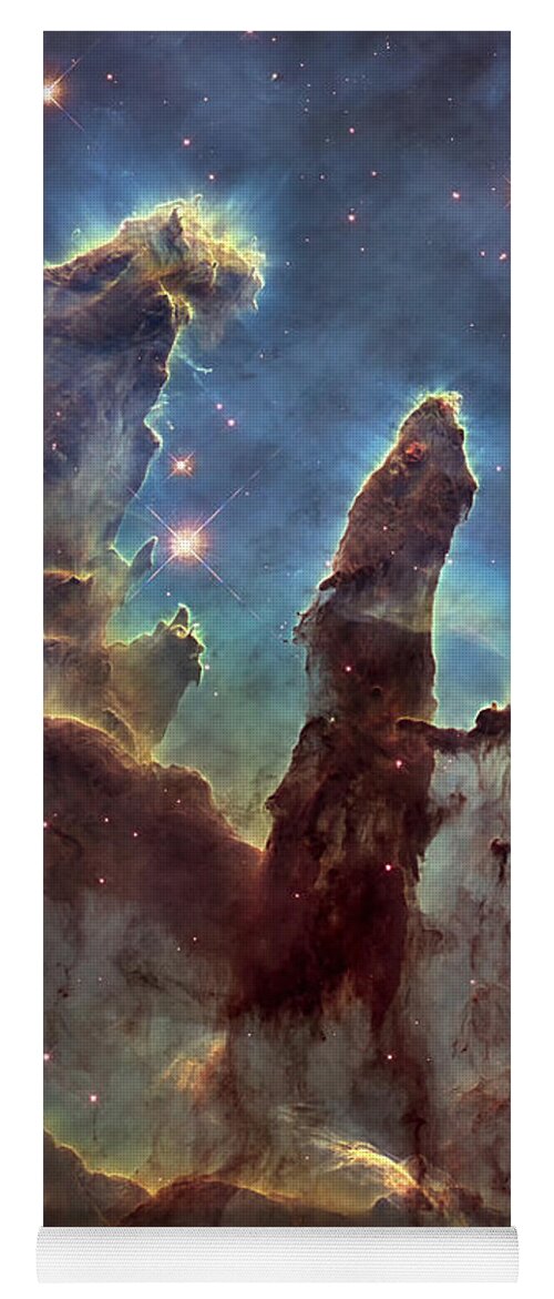 3scape Yoga Mat featuring the photograph Hubble Pillars of Creation HD Tall by Adam Romanowicz