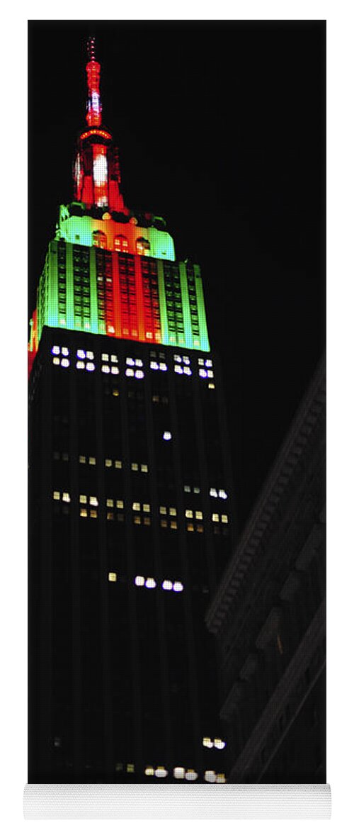 New York City Christmas Empire State Building Yoga Mat featuring the photograph New York City Christmas Empire State Building by Terry DeLuco