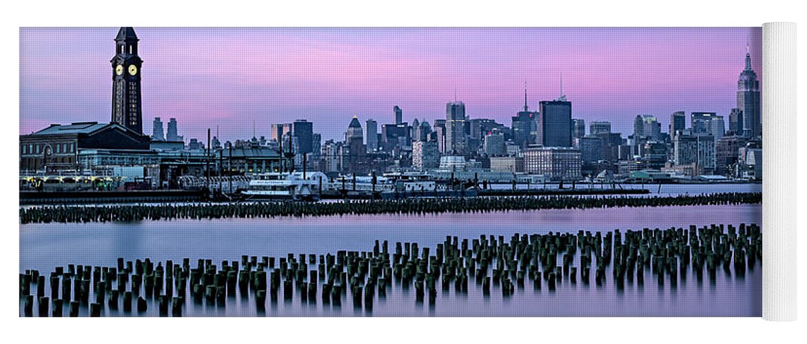 Esb Yoga Mat featuring the photograph New York City Skyline Stillness by Susan Candelario