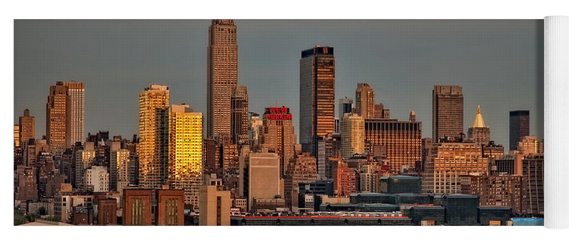 Nyc Yoga Mat featuring the photograph New York City Sundown on the 4th by Susan Candelario