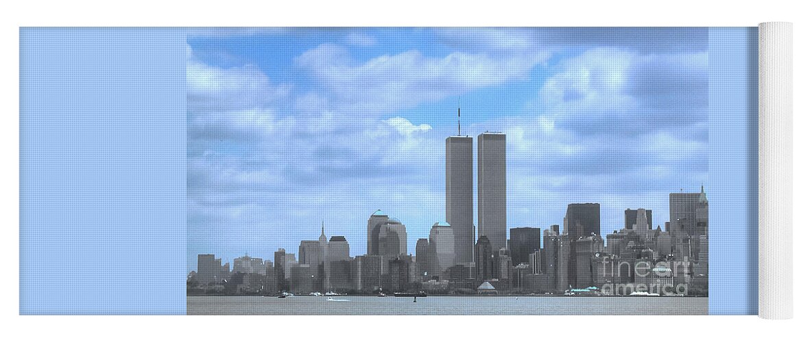 New York Yoga Mat featuring the photograph New York City Twin Towers Glory - 9/11 by Tap On Photo