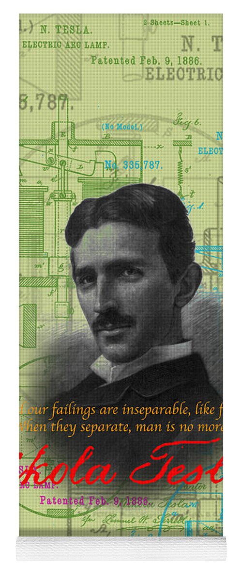 Nikola Tesla Yoga Mat featuring the digital art Nikola Tesla #3 by Jean luc Comperat