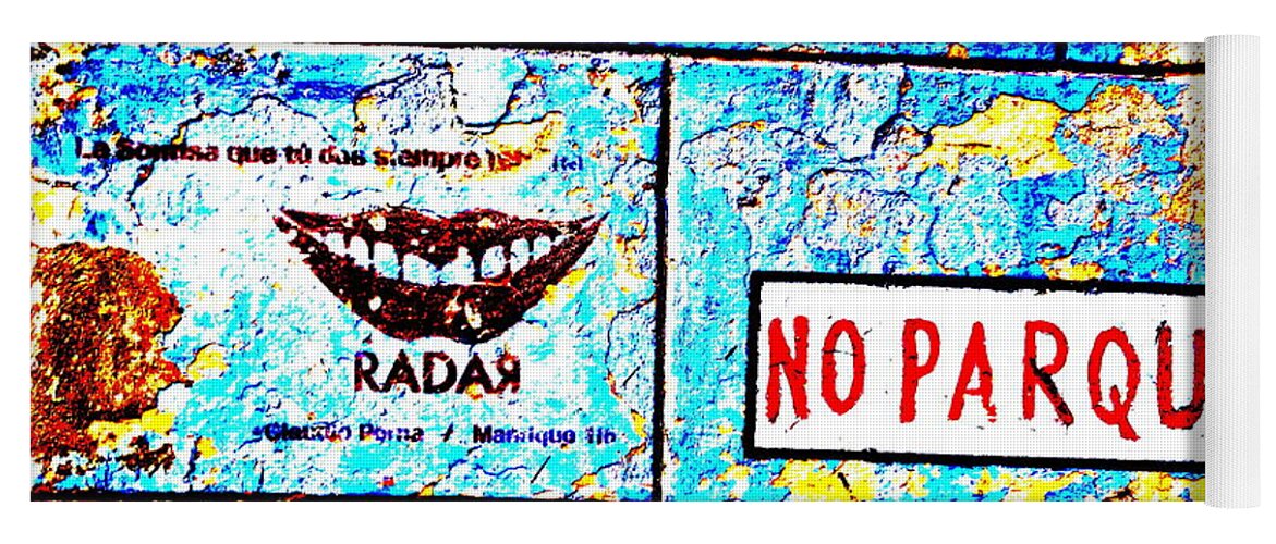 Cuba Yoga Mat featuring the photograph No Parking in Cuba by Funkpix Photo Hunter