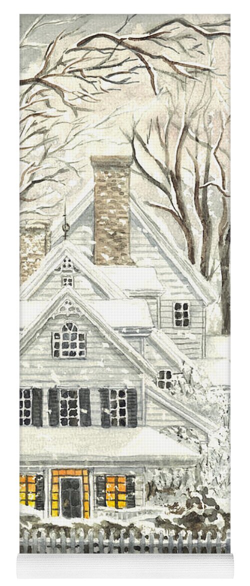Christmas Card - Featured Art Yoga Mat featuring the painting No Place Like Home For The Holidays by Carol Wisniewski