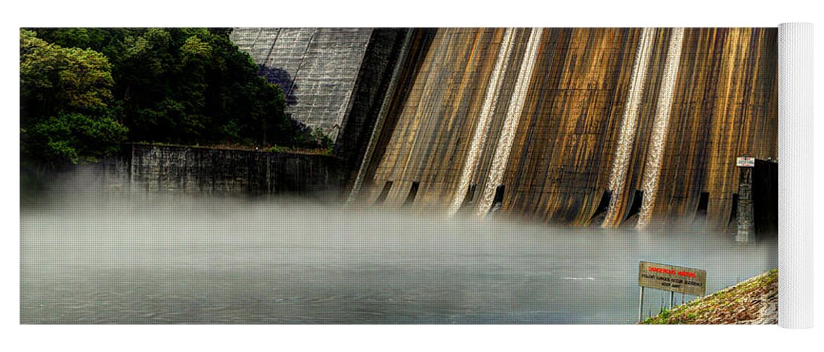Water Yoga Mat featuring the photograph Norris Lake Dam by Michael Eingle