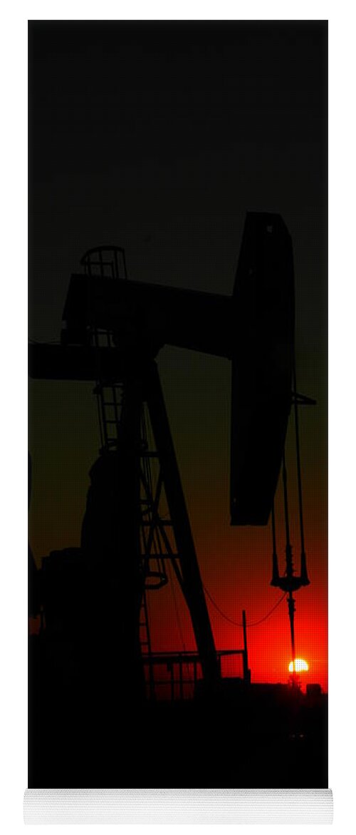 Oil. Gas Yoga Mat featuring the photograph North Dakota Oil by Jeff Swan