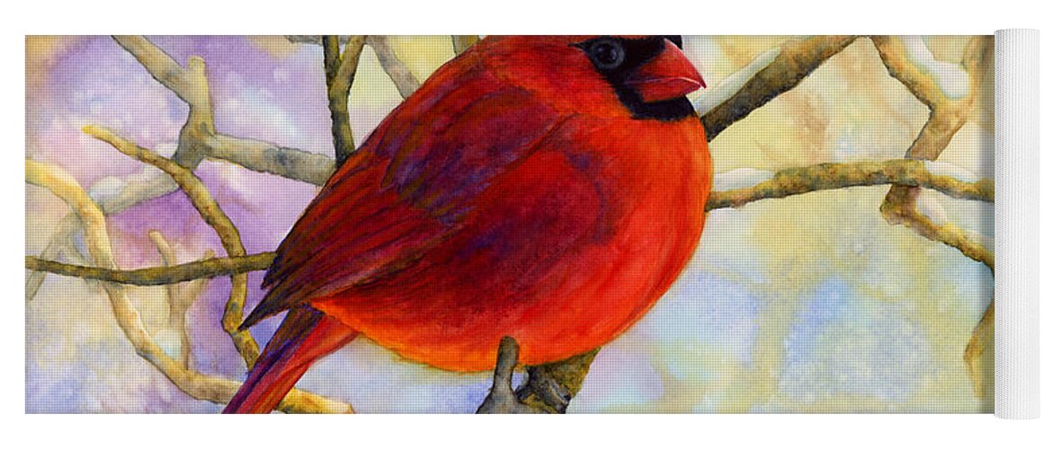 Cardinal Yoga Mat featuring the painting Northern Cardinal by Hailey E Herrera