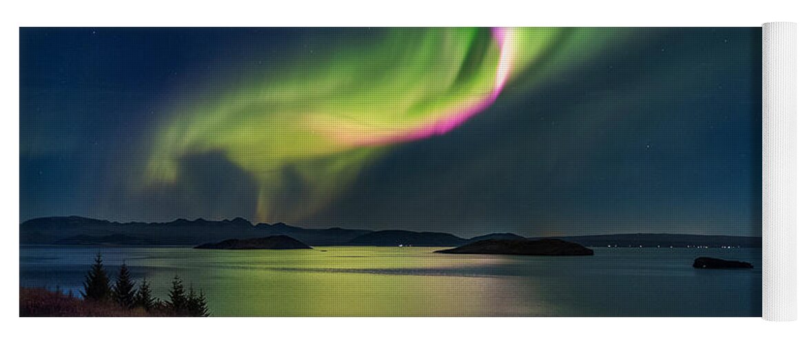 Photography Yoga Mat featuring the photograph Northern Lights Over Thingvallavatn Or by Panoramic Images