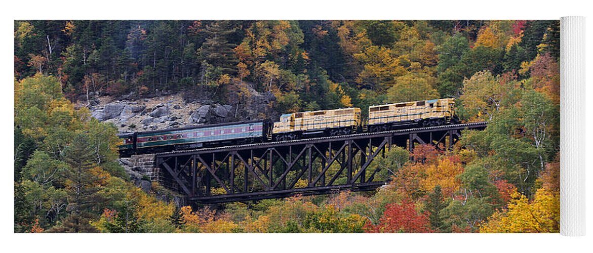 Train Yoga Mat featuring the photograph Notch Train at Conway Scenic Railroad by Juergen Roth
