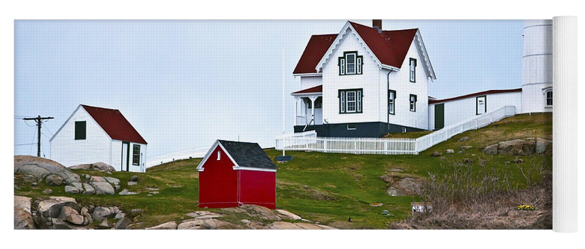 Nubble Lighthouse Yoga Mat featuring the photograph Nubble Lighthouse Cape Neddick Maine 3 by Glenn Gordon