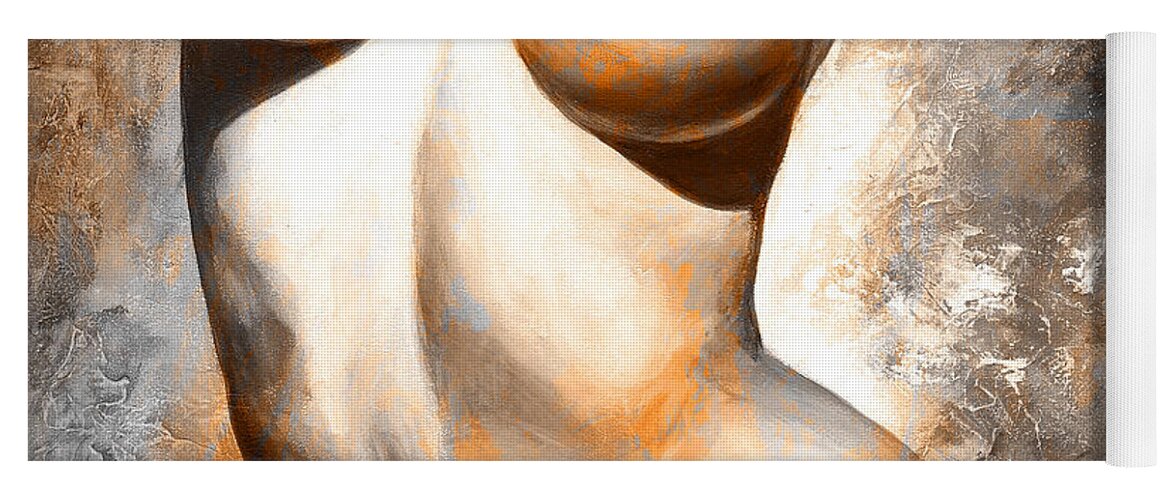Abstract Yoga Mat featuring the painting Erotic details - Digital color version rust by Emerico Imre Toth