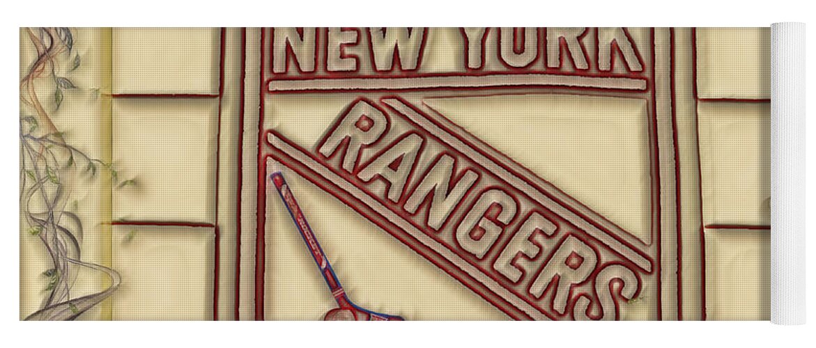 Ny Rangers Yoga Mat featuring the digital art NY Rangers-1 by Nina Bradica