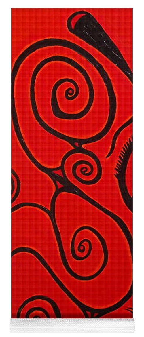 Abstract Yoga Mat featuring the painting O04 by Robert Nickologianis