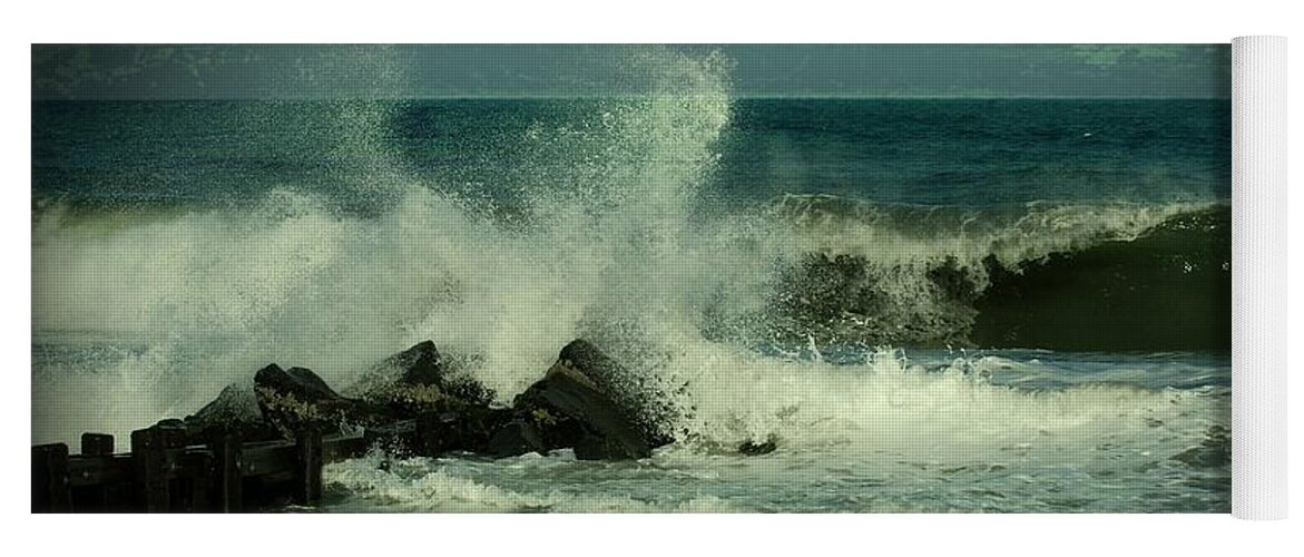 Jersey Shore Beaches Yoga Mat featuring the photograph Ocean Impact - Jersey Shore by Angie Tirado