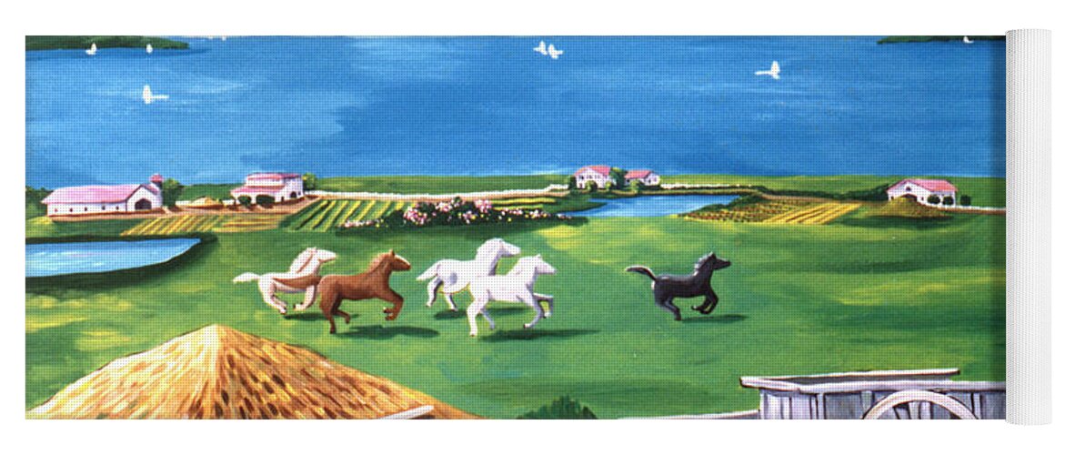 Ocean Ranch Yoga Mat featuring the painting Ocean Ranch by Lance Headlee