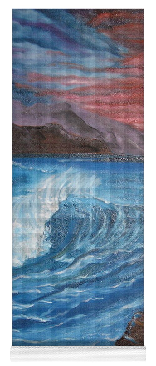Deep Ocean Waves Yoga Mat featuring the painting Ocean Wave by Jenny Lee